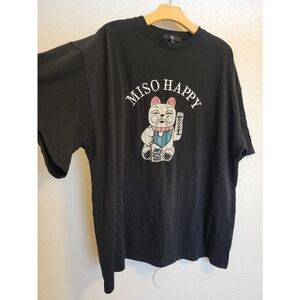 Black Me S T-Shirt with Miso Happy Print Size 6 (2XL I Would Say)